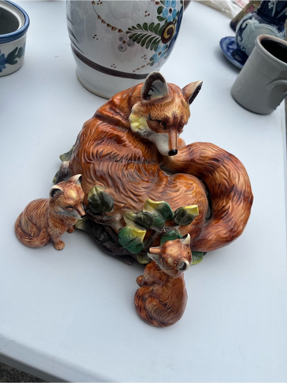 Fox Family Porcelain Salt and Pepper shakers